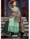 Aqua Mint Latest Designer Heavy Wedding Wear Suit