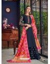 Navy Blue Latest Designer Heavy Wedding Wear Suit