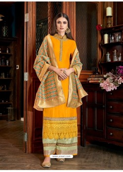 Yellow Latest Designer Heavy Wedding Wear Suit