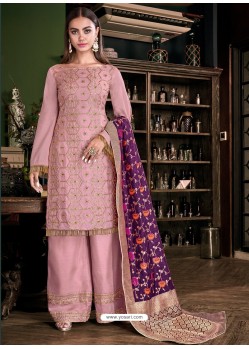 Pink Latest Designer Heavy Wedding Wear Suit