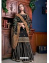 Black Latest Designer Heavy Wedding Wear Suit