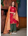 Red Latest Designer Heavy Wedding Wear Suit