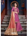 Medium Violet Latest Designer Heavy Wedding Wear Suit