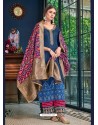 Navy Blue Latest Designer Heavy Wedding Wear Suit