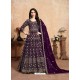 Purple Latest Designer Heavy Embroidered Party Wear Anarkali Suit