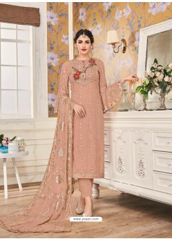 Light Orange Latest Heavy Designer Wedding Wear Suit