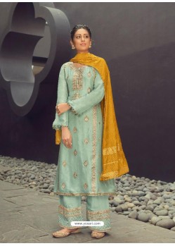 Sea Green Latest Heavy Designer Wedding Wear Suit