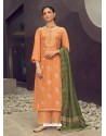 Orange Latest Heavy Designer Wedding Wear Suit