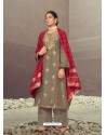 Light Brown Latest Heavy Designer Wedding Wear Suit