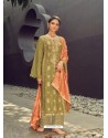 Green Latest Heavy Designer Wedding Wear Suit