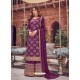 Purple Latest Heavy Designer Wedding Wear Palazzo Suit