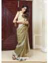 Gold Casual Wear Designer Cotton Linen Sari