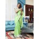 Green Casual Wear Designer Cotton Linen Sari