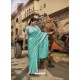Aqua Mint Casual Wear Designer Cotton Linen Sari