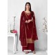 Maroon Latest Heavy Designer Wedding Wear Palazzo Suit