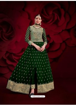 Forest Green Latest Designer Heavy Embroidered Party Wear Anarkali Suit