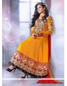 Eyeful Orange Georgette Anarkali Salwar Suit