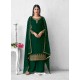 Dark Green Latest Heavy Designer Wedding Wear Palazzo Suit