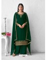 Dark Green Latest Heavy Designer Wedding Wear Palazzo Suit