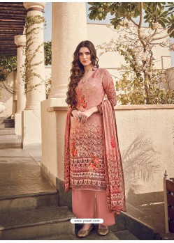 Light Orange Latest Designer Casual Wear Palazzo Suit