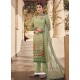 Green Latest Designer Casual Wear Palazzo Suit