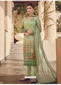 Green Latest Designer Casual Wear Palazzo Suit