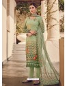 Green Latest Designer Casual Wear Palazzo Suit