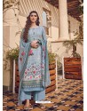 Aqua Grey Latest Designer Casual Wear Palazzo Suit