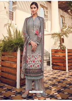 Grey Latest Designer Casual Wear Palazzo Suit