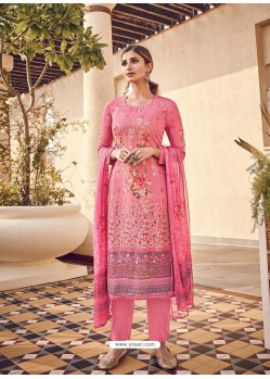 Pink Latest Designer Casual Wear Palazzo Suit