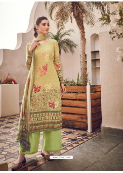 Green Latest Designer Casual Wear Palazzo Suit