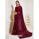 Maroon Scintillating Latest Designer Wedding Wear Sari