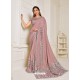 Dusty Pink Scintillating Latest Designer Wedding Wear Sari