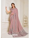 Dusty Pink Scintillating Latest Designer Wedding Wear Sari