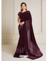 Deep Wine Scintillating Latest Designer Wedding Wear Sari