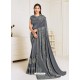 Grey Scintillating Latest Designer Wedding Wear Sari