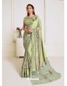 Green Scintillating Latest Designer Wedding Wear Sari