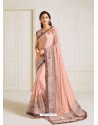 Light Orange Scintillating Latest Designer Wedding Wear Sari