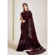 Deep Wine Scintillating Latest Designer Wedding Wear Sari