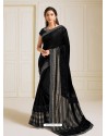 Black Scintillating Latest Designer Wedding Wear Sari