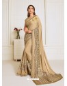 Gold Scintillating Latest Designer Wedding Wear Sari