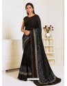 Black Scintillating Latest Designer Wedding Wear Sari