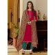 Rose Red Latest Designer Party Wear Palazzo Suit