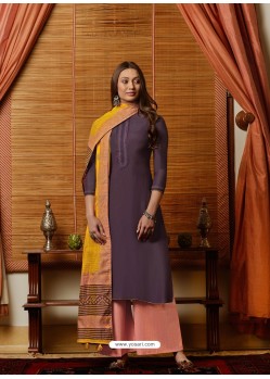 Purple Latest Designer Party Wear Palazzo Suit