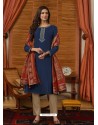 Dark Blue Latest Designer Party Wear Palazzo Suit