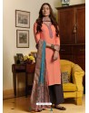 Light Orange Latest Designer Party Wear Palazzo Suit