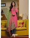 Hot Pink Latest Designer Party Wear Palazzo Suit