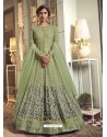 Green Latest Designer Heavy Embroidered Party Wear Anarkali Suit