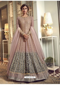 Dusty Pink Latest Designer Heavy Embroidered Party Wear Anarkali Suit