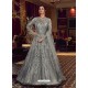 Silver Latest Designer Heavy Embroidered Party Wear Anarkali Suit